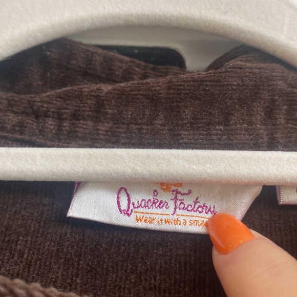 Quacker Factory Chocolate Brown and Bling Corduroy Zip Up Jacket - Picture 5 of 7